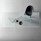 Mesa de comedor moderna en vidrio extralight o ahumado Made in Italy - Random viadurini