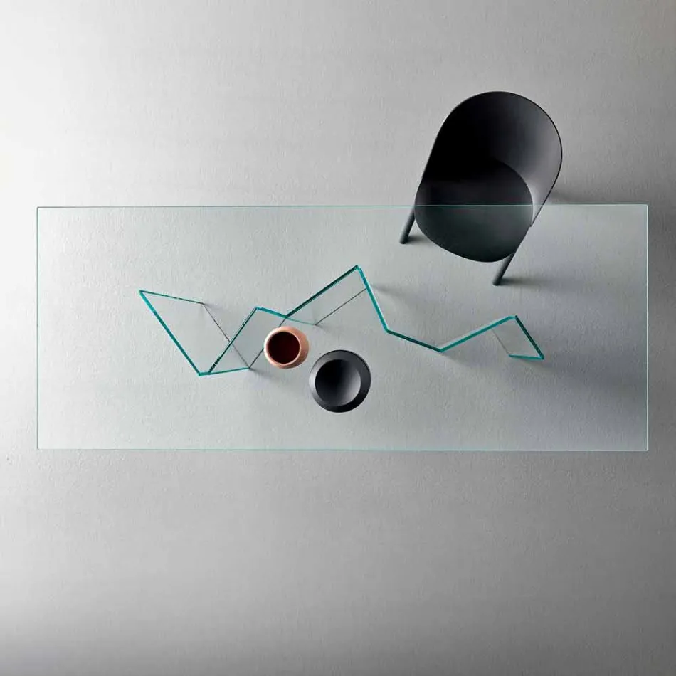 Mesa de comedor moderna en vidrio extralight o ahumado Made in Italy - Random viadurini