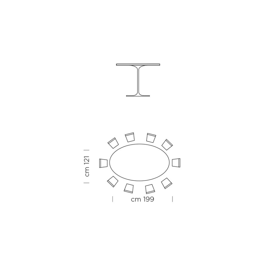 Mesa de comedor ovalada con tapa Fenix de lujo Made in Italy - Dollars viadurini