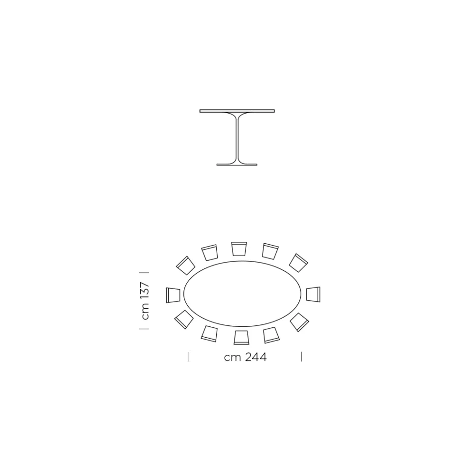 Mesa de comedor ovalada con tapa Fenix de lujo Made in Italy - Dollars viadurini