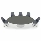Mesa de comedor ovalada con tapa Fenix de lujo Made in Italy - Dólares viadurini