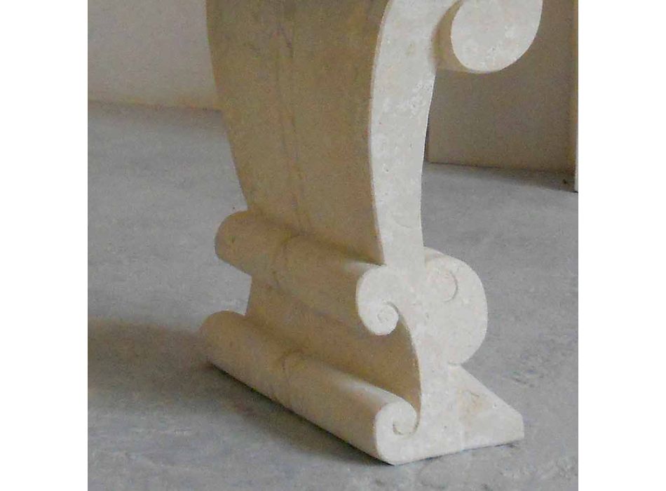 mesa de comedor ovalada de piedra y cristal de diseño clásico Aracne viadurini