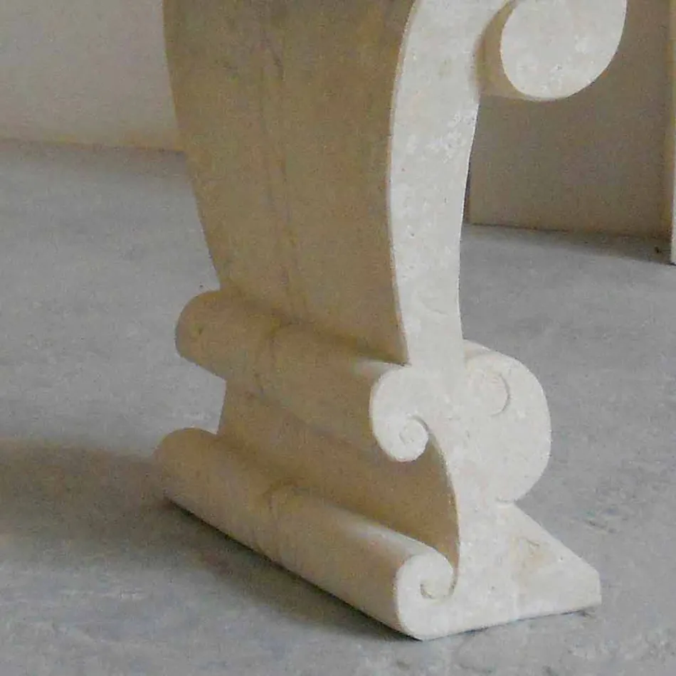 mesa de comedor ovalada de piedra y cristal de diseño clásico Aracne viadurini