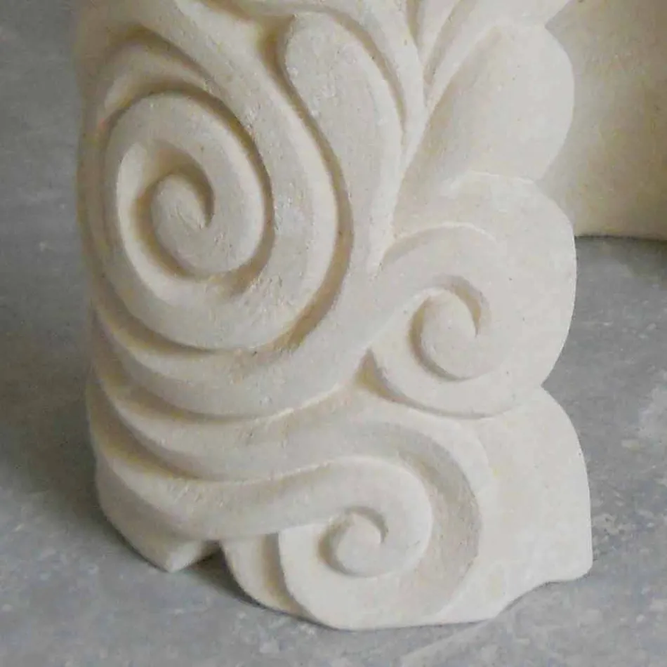 mesa de comedor ovalada en piedra y cristal de diseño moderno Aden viadurini