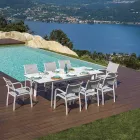 Mesa de comedor exterior extensible de hasta 240 cm en aluminio - Levanto viadurini