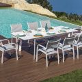 Mesa de comedor exterior extensible de hasta 240 cm en aluminio - Levanto
