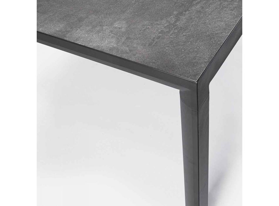 Mesa de comedor para exteriores en cerámica y aluminio, Homemotion - Salem viadurini