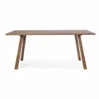Mesa de comedor al aire libre en acabado de aceite de madera de acacia - Leonard viadurini