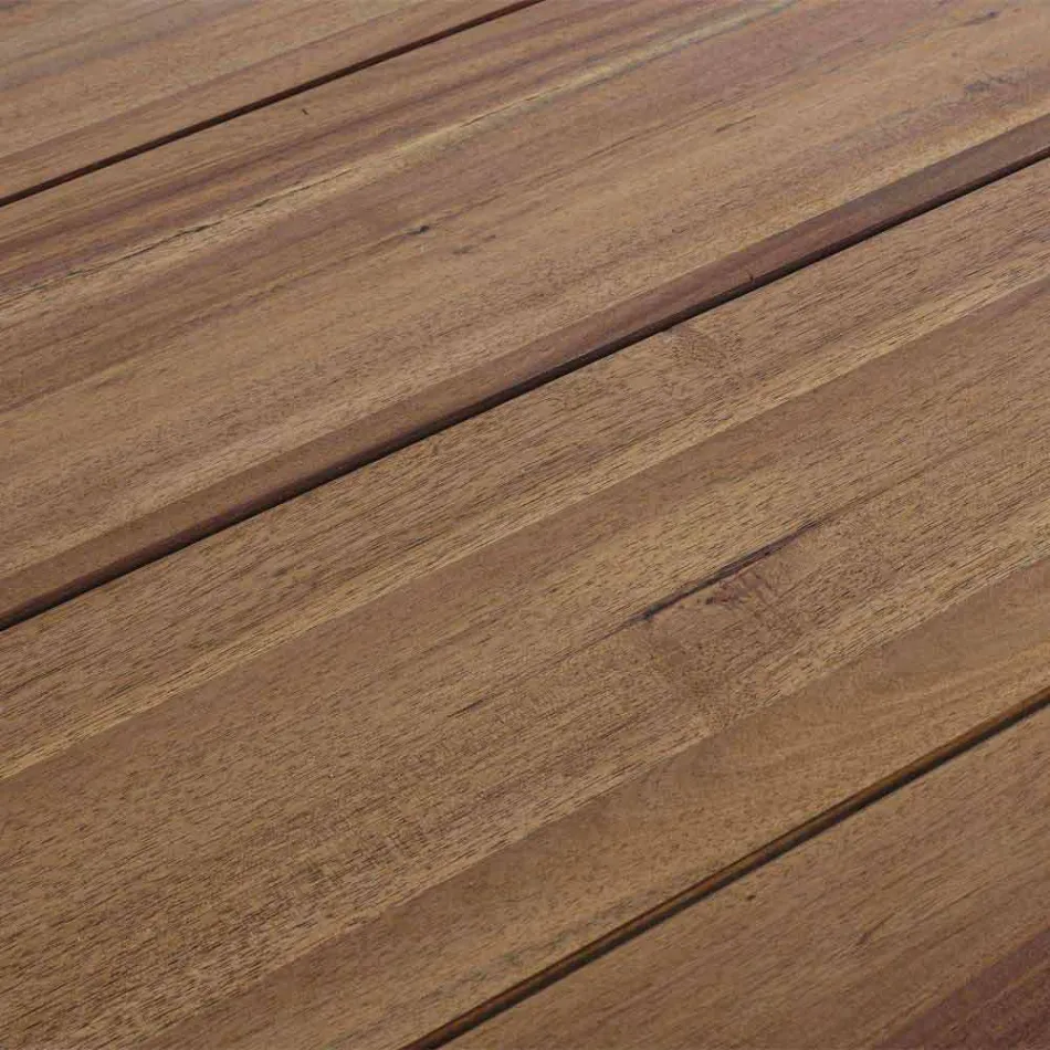 Mesa de comedor al aire libre en acabado de aceite de madera de acacia - Leonard viadurini