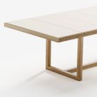 Mesa de comedor de jardín en madera de iroko y gres Made in Italy - Bresson viadurini