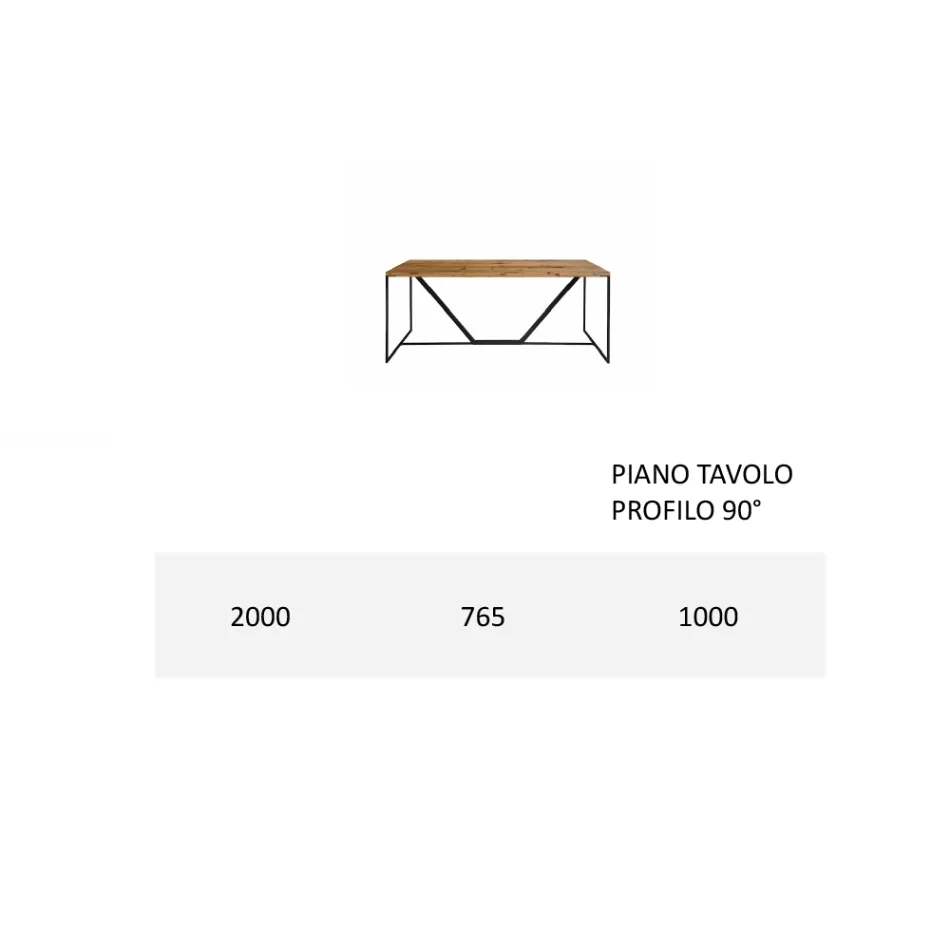 Tablero de mesa de comedor en tablero macizo Made in Italy - Adelio viadurini