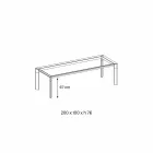 Mesa de comedor de vidrio y base de madera maciza Made in Italy - Presino viadurini