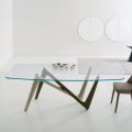 Mesa de comedor con tapa de vidrio y patas de poliuretano 2 tamaños - Stalto