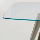 Mesa de comedor con tapa de vidrio y patas de poliuretano 2 tamaños - Stalto viadurini