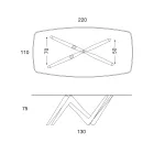 Mesa de comedor con tapa de vidrio y patas de poliuretano 2 tamaños - Stalto viadurini