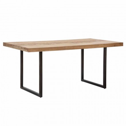 Mesa de comedor rectangular en madera de acacia y hierro - Hattie viadurini
