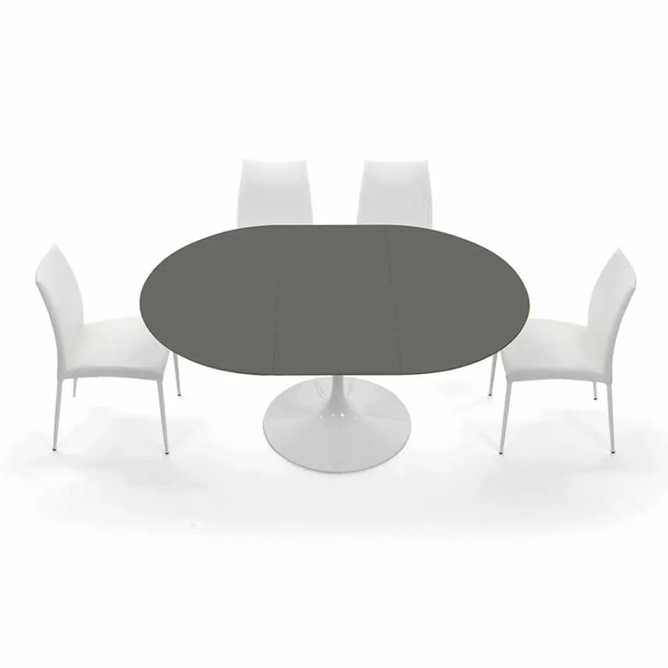 Mesa de comedor redonda extensible hasta 170 cm Made in Italy - Dólares viadurini