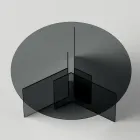 Mesa de comedor redonda con base y tapa de vidrio Made in Italy - Charles viadurini