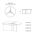 Mesa de comedor redonda con base y tapa de vidrio Made in Italy - Charles viadurini