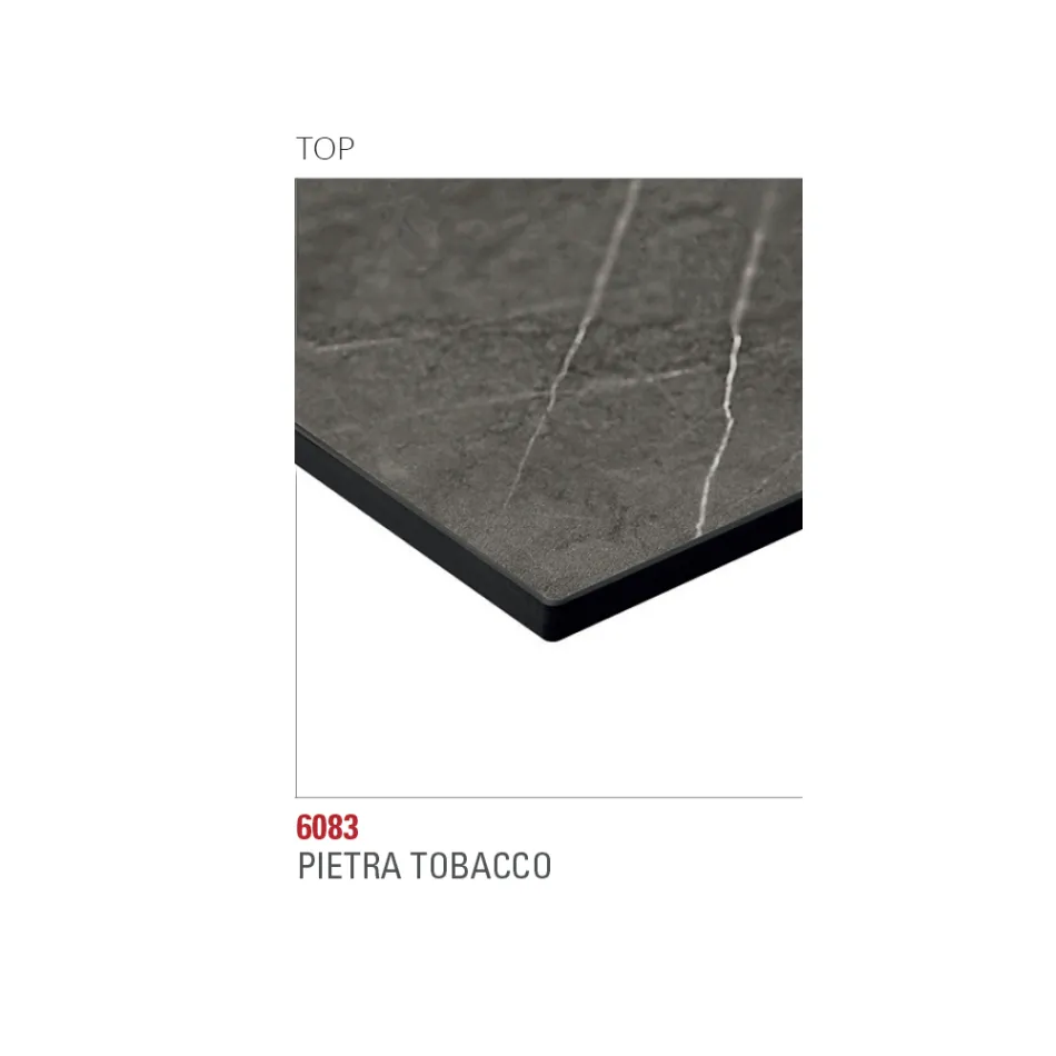 Mesa de comedor redonda con tapa de HPL estratificada Made in Italy - Lingotto viadurini