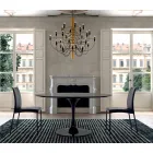 Mesa de comedor redonda con tablero laminado Made in Italy - Dollars viadurini