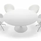 Mesa de comedor redonda con tablero laminado Made in Italy - Dollars viadurini