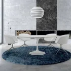 Mesa de comedor redonda con tablero laminado Made in Italy - Dollars viadurini