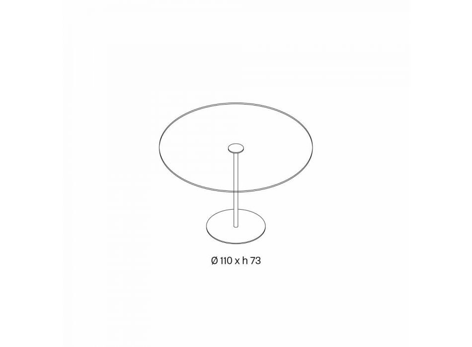Mesa de comedor redonda con sobre de vidrio extralight Made in Italy - Dolce viadurini