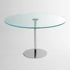 Mesa de comedor redonda con sobre de vidrio extralight Made in Italy - Dolce viadurini