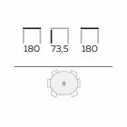 Mesa de comedor redonda de diseño en gres pulido y madera Made in Italy - Madame viadurini