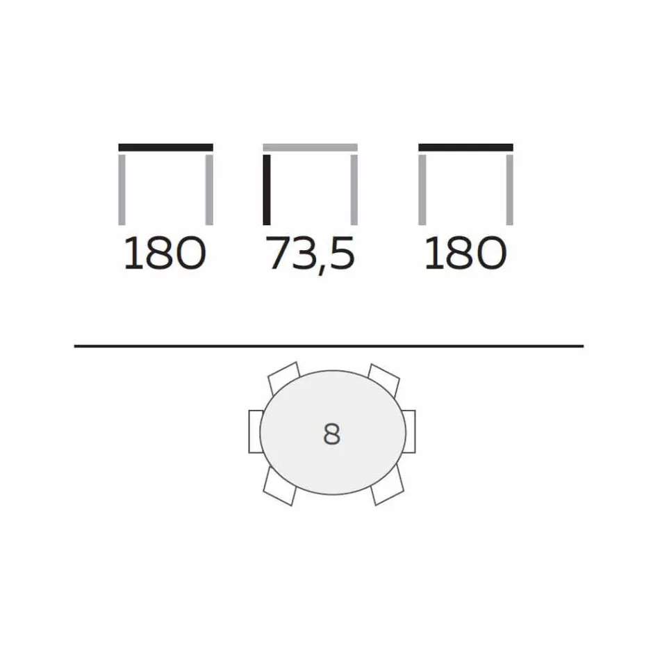 Mesa de comedor redonda de diseño en gres pulido y madera Made in Italy - Madame viadurini