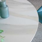 Mesa de comedor redonda en cerámica pulida Florim y base de acero - Denali viadurini