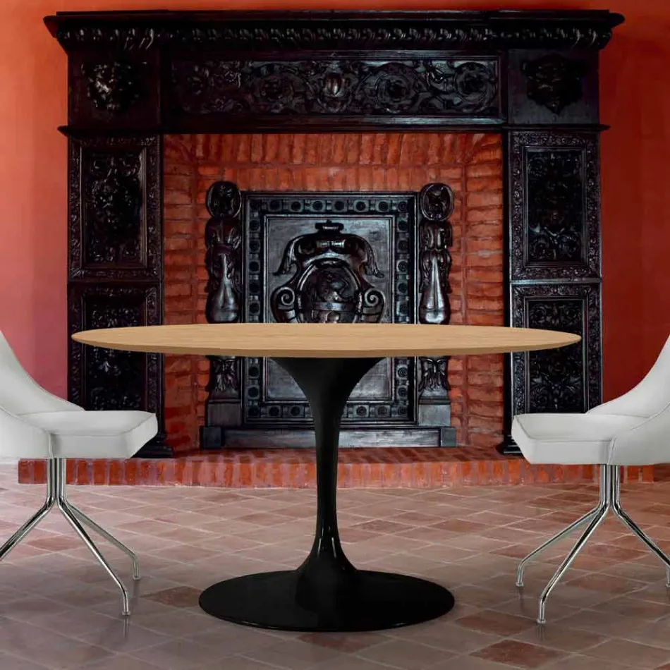 Mesa de comedor redonda en laminado HPL y aluminio Made in Italy - Dólares viadurini