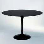 Mesa de comedor redonda en mármol y aluminio pintado Made in Italy - Excelente viadurini