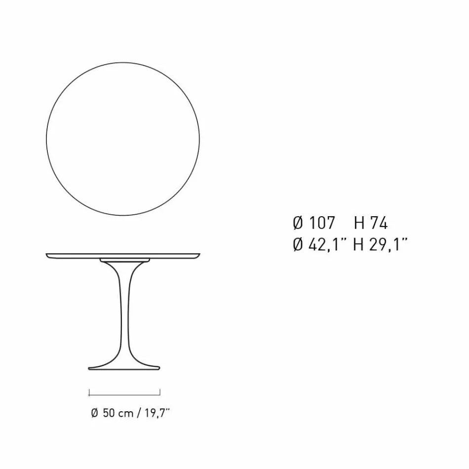 Mesa de comedor redonda en mármol y aluminio pintado Made in Italy - Excelente viadurini