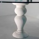 mesa redonda de comedor en piedra y cristal de Edipo, diseño clásico viadurini