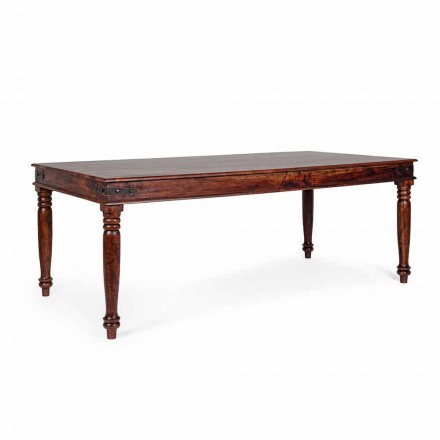Mesa de comedor de estilo clásico en madera maciza de acacia Homemotion - Pitta viadurini