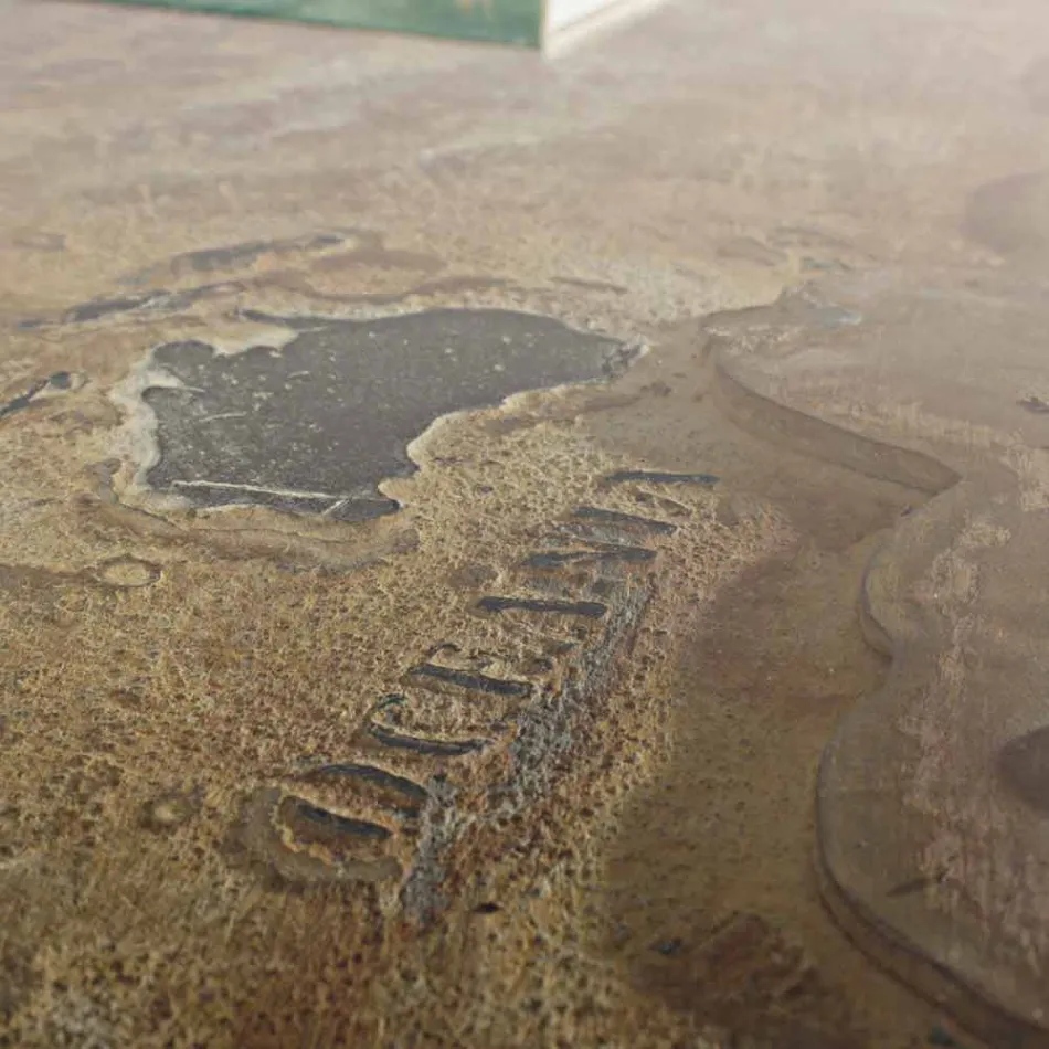 Mesa de comedor estilo industrial con tablero en MDF y vidrio Homemotion - Brasil viadurini