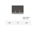 Estructura de mesa de comedor en hierro y madera maciza Made in Italy - Romino viadurini