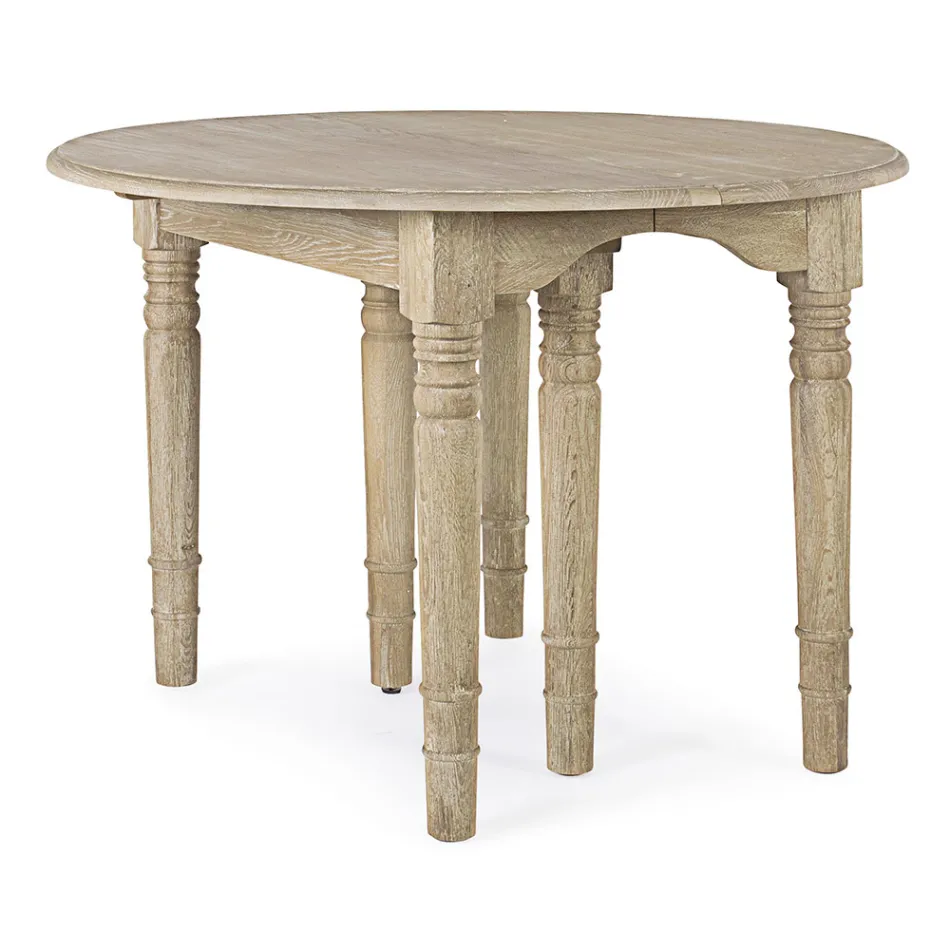 Mesa de comedor redonda extensible a 272 cm en madera Homemotion - Guglio viadurini