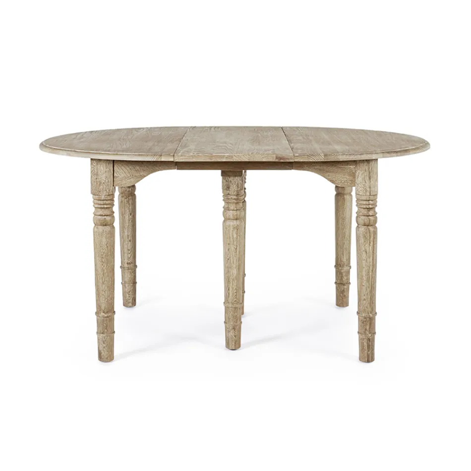 Mesa de comedor redonda extensible a 272 cm en madera Homemotion - Guglio viadurini