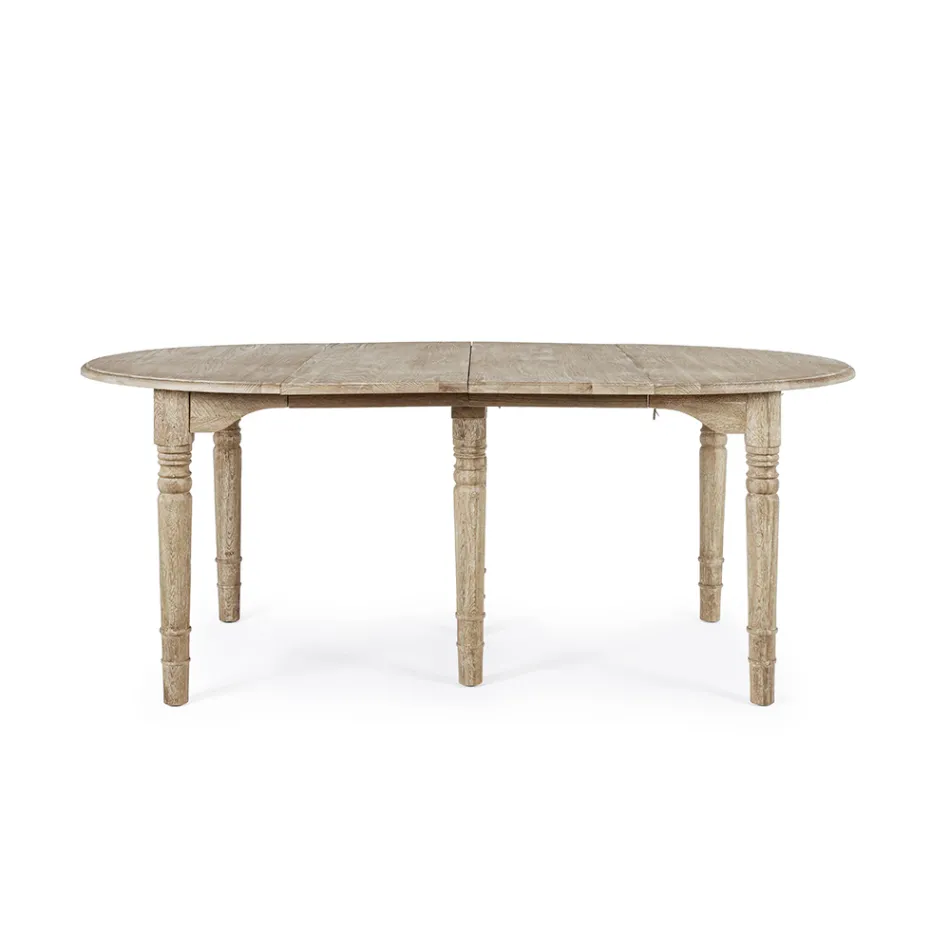 Mesa de comedor redonda extensible a 272 cm en madera Homemotion - Guglio viadurini