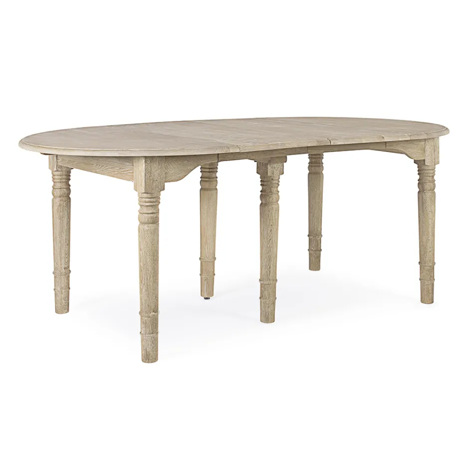 Mesa de comedor redonda extensible a 272 cm en madera Homemotion - Guglio viadurini