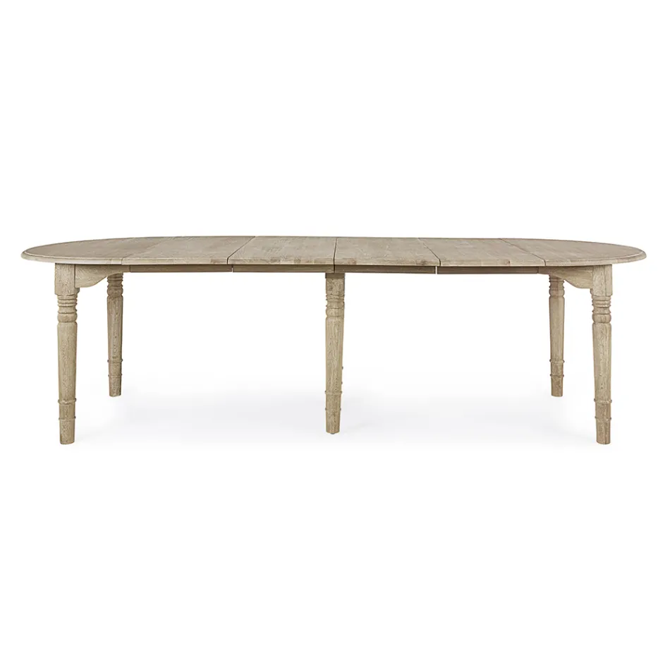 Mesa de comedor redonda extensible a 272 cm en madera Homemotion - Guglio viadurini