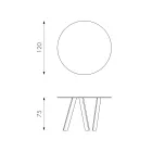 Mesa de comedor redonda Adamo con tablero de cristal, diseño moderno. viadurini