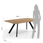 Mesa de salón con patas de acero y tapa de MDF - Terullio viadurini