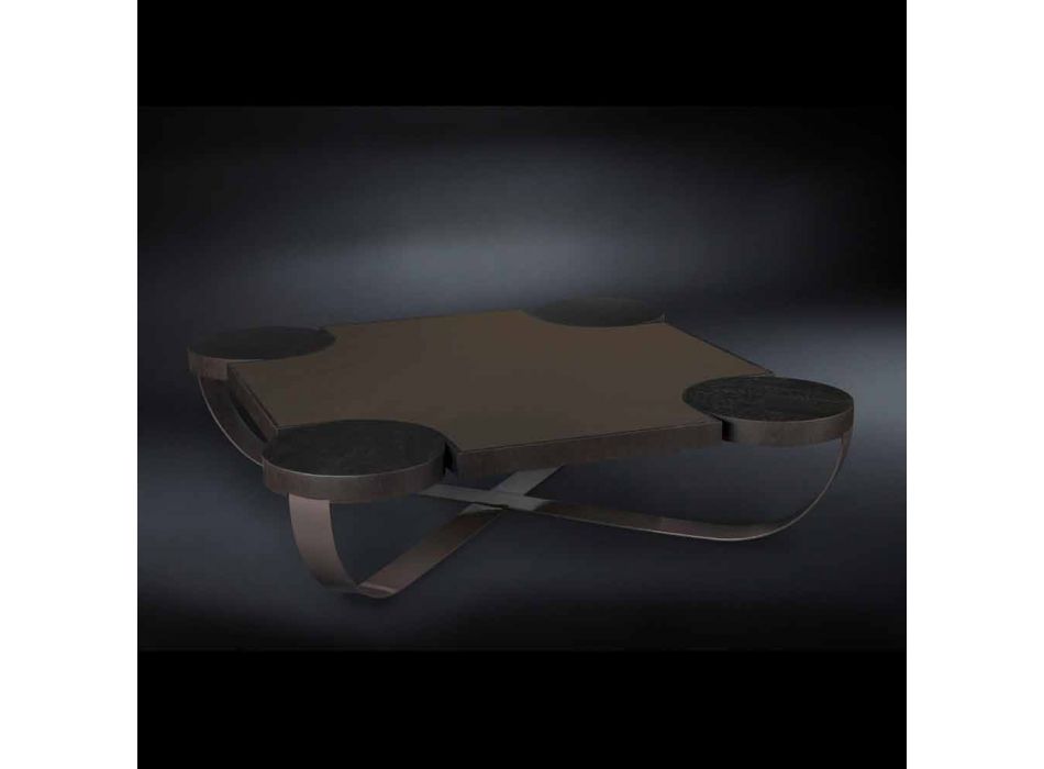 mesa de diseño salón de roble oscuro Drummond viadurini