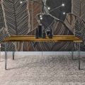Mesa de salón en roble y resina epoxi coloreada Made in Italy - Magnus