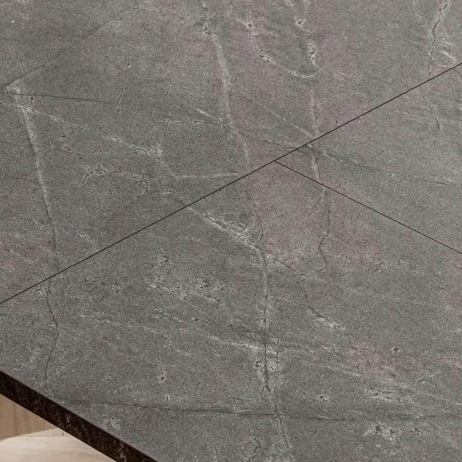 Mesa de salón extensible de 260 o 300 cm en metal y HPL - Borgo viadurini