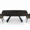 Mesa de salón extensible con tapa de barril de cerámica Made in Italy - Vidrios